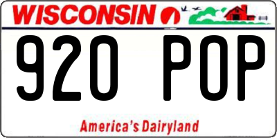 WI license plate 920POP