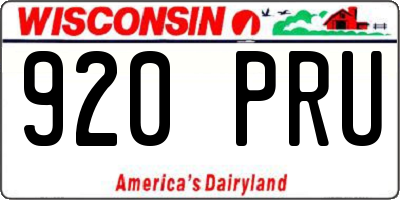 WI license plate 920PRU