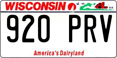 WI license plate 920PRV