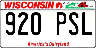 WI license plate 920PSL
