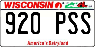 WI license plate 920PSS