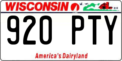 WI license plate 920PTY