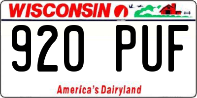 WI license plate 920PUF