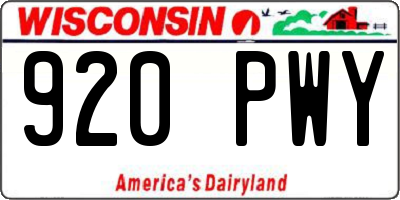 WI license plate 920PWY