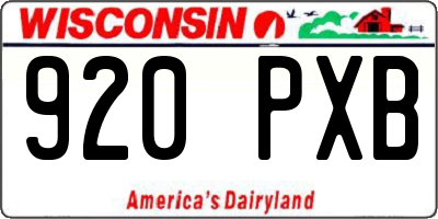 WI license plate 920PXB