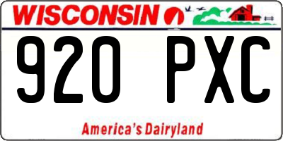 WI license plate 920PXC
