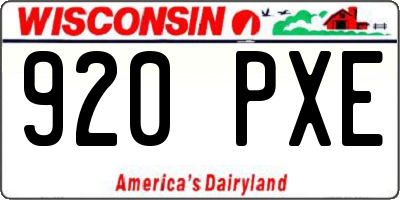 WI license plate 920PXE