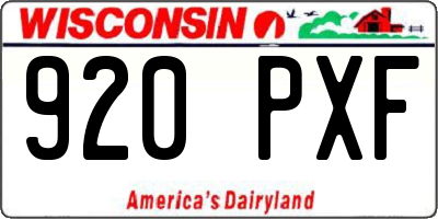 WI license plate 920PXF