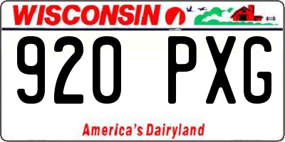 WI license plate 920PXG