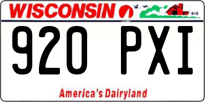 WI license plate 920PXI