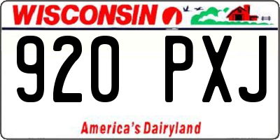 WI license plate 920PXJ