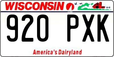 WI license plate 920PXK