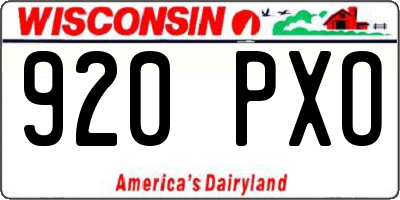WI license plate 920PXO