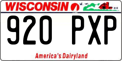 WI license plate 920PXP
