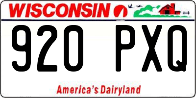 WI license plate 920PXQ