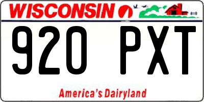 WI license plate 920PXT