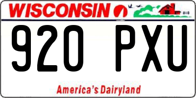 WI license plate 920PXU