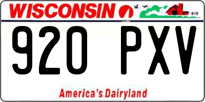 WI license plate 920PXV