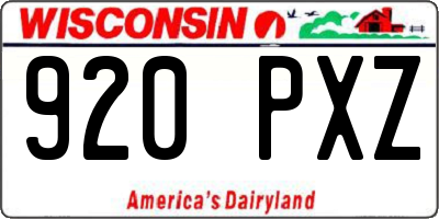 WI license plate 920PXZ