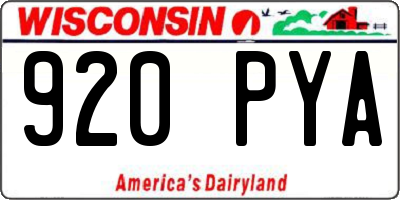 WI license plate 920PYA