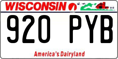 WI license plate 920PYB