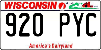WI license plate 920PYC