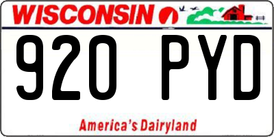 WI license plate 920PYD
