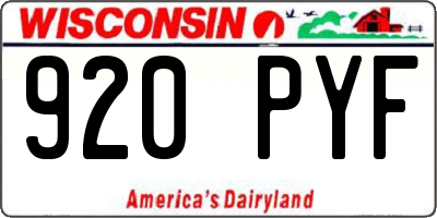 WI license plate 920PYF
