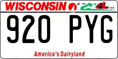 WI license plate 920PYG