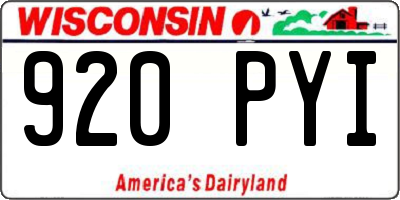 WI license plate 920PYI