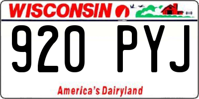 WI license plate 920PYJ
