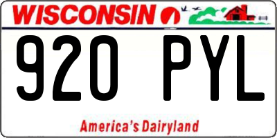 WI license plate 920PYL