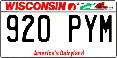WI license plate 920PYM