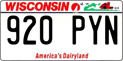 WI license plate 920PYN