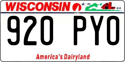 WI license plate 920PYO