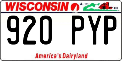 WI license plate 920PYP