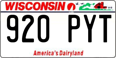 WI license plate 920PYT