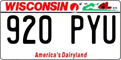 WI license plate 920PYU