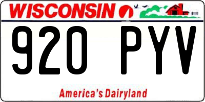 WI license plate 920PYV