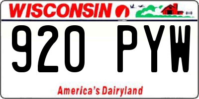 WI license plate 920PYW
