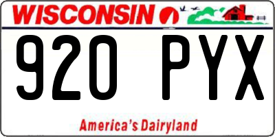 WI license plate 920PYX