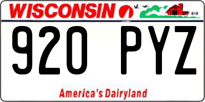 WI license plate 920PYZ