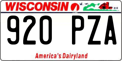 WI license plate 920PZA