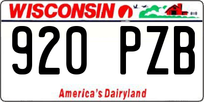 WI license plate 920PZB