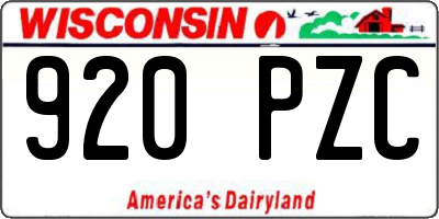 WI license plate 920PZC