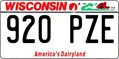 WI license plate 920PZE