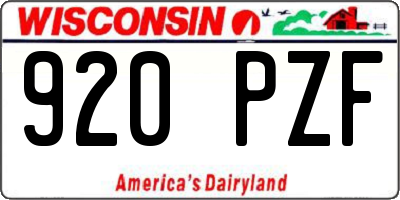 WI license plate 920PZF