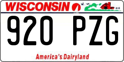 WI license plate 920PZG