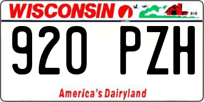 WI license plate 920PZH