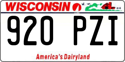 WI license plate 920PZI
